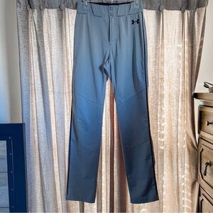 Under Armour Grey with Black Piping Baseball Full Length Pant Size Small